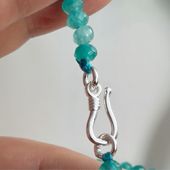 Sterling Silver 925 Large Top Quality Malachite Chrysocolla Pendant - Picture 7 of 10